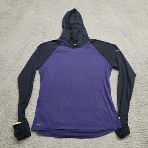 Nike Running Hoodie Womens Large Purple Pullover Outdoors Training Swoosh DriFit